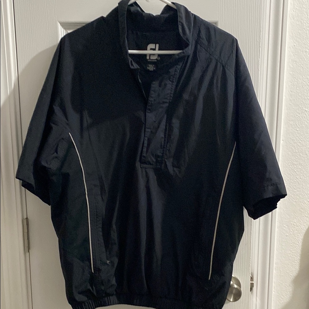 Men’s Dryjoys by FootJoy quarter zip shortsleeve windbreaker jacket.